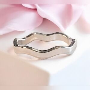 Sterling Silver Stackable Wave Ring Womens Jewelry